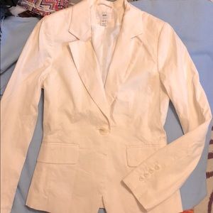 H&M White Pinstripe Blazer